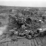 Bombarding the German lines, April 1918