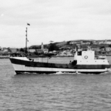 The trawler Ata enters Oamaru, 1974