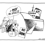 Ferry strike cartoon