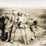 Receiving news from home on the battlefield