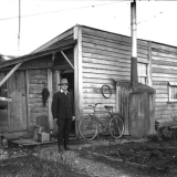 Joseph Divis outside his Waiuta house