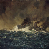 The <em>Achilles</em> attacks the <em>Graf Spee</em>