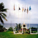 Avatele war memorial on Anzac Day, 2001