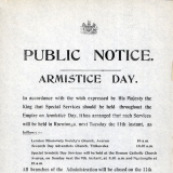 Cook Islands Armistice Day notice