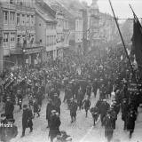 New Zealand troops marching after the armistice