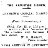 Armistice celebrations in Greymouth