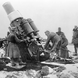 Austro-Hungarian heavy artillery in action