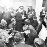 Media interviewing The Beatles, 1964