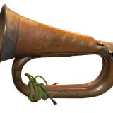 Shrapnel-damaged bugle