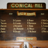 Conical Hills roll of honour board