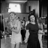 Competitors in a dance marathon, 1977