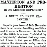 The no-license debate in Masterton