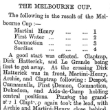 Martini Henry wins 1883 Melbourne Cup