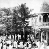 Raising the Union Jack in Apia