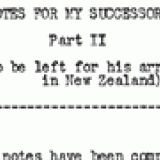 Governor-General's 'Notes for My Successor'