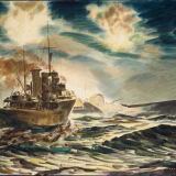 HMNZS <em>Kiwi</em> attacking submarine