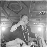 David Lange celebrating 1984 election victory