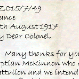 Letter regarding Leslie Andrew's VC