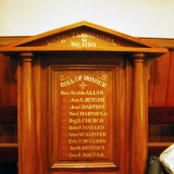 Lumsden Lodge roll of honour board