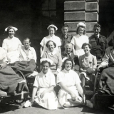 Nursing wounded soldiers at Wellington Hospital
