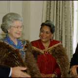 Queen Elizabeth meeting Queen Te Atairangikaahu in 1995