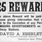 Reward notice in railway station