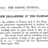 Gallipoli feature in the <em>School Journal</em>