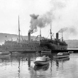 NZ troopships at Wellington, October 1914
