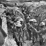 Troops in trench during the Battle of the Somme