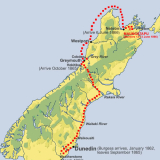 Map showing movements of the Burgess gang