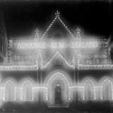 Parliament Buildings lit up on Dominion Day, 1907