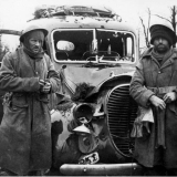 Damaged truck in Greece
