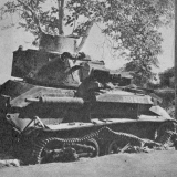 Destroyed British tank at Galatas