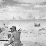 Artillery shells explode at El Alamein