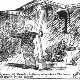 Robert Stout pontificating cartoon, 1893