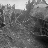 Police by Tangiwai train wreckage