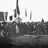 Turning the first sod - North Island main trunk line