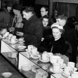 Busy railway tearoom