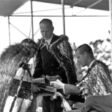 Māori reception for royal couple at Rotorua, 1954