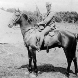 Trooper Walter Stackwood on his horse, 1899