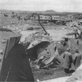 Inspecting wreckage at the Tangiwai disaster