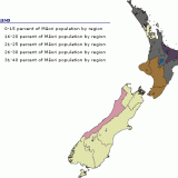 Māori language by region (map)
