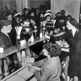 American servicemen at a milk bar