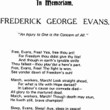 Memoriam ode to Fred Evans - 1912 Waihi strike