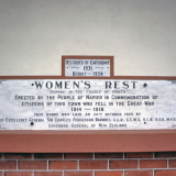 Napier women's rest First World War memorial