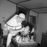 School dental nurse at work