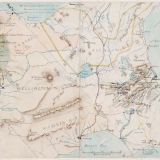 Map showing Tītokowaru's southern Taranaki campaigns