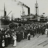 Troopships departing from Lyttelton