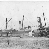 Steamers at Hokitika, 1866