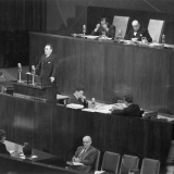 Carl Berendsen addressing the United Nations, 1946